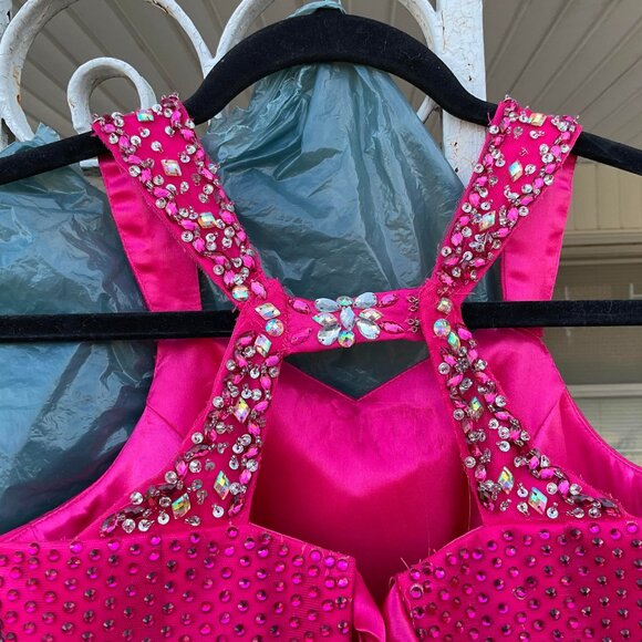 Ritzee Girl dark pink pageant dress little girl size 8, runs bigger - Picture 7 of 9